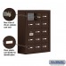 Salsbury Cell Phone Storage Locker - with Front Access Panel - 5 Door High Unit (8 Inch Deep Compartments) - 15 A Doors (14 usable) - Bronze - Surface Mounted - Master Keyed Locks